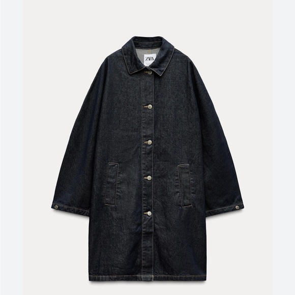 TRF Denim Trench Coat. Size XL - Picture 4 of 13